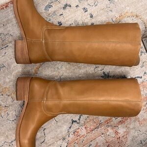 Steve Madden Riggs Leather Block Heel Tall Boots